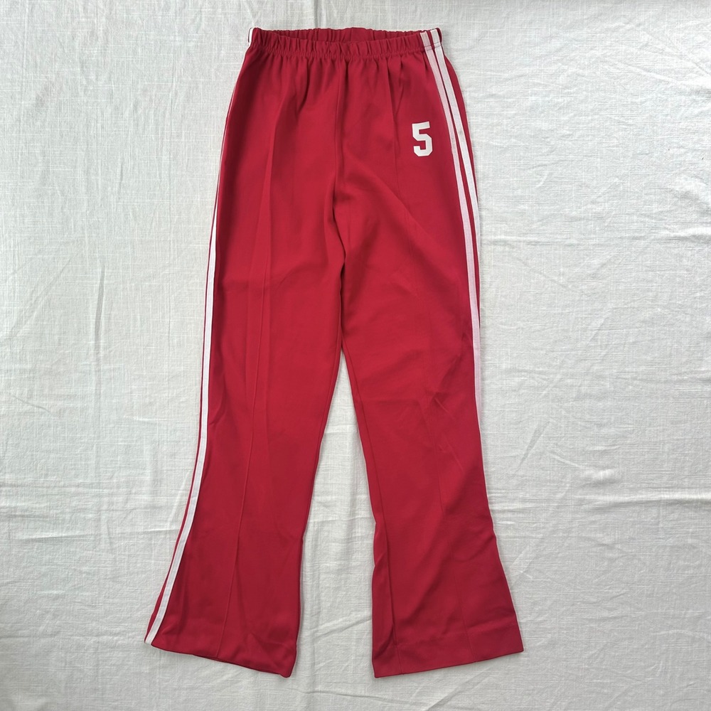 Vintage Roderick Size 6 Red Track Pants White Stripes Flare Leg medium